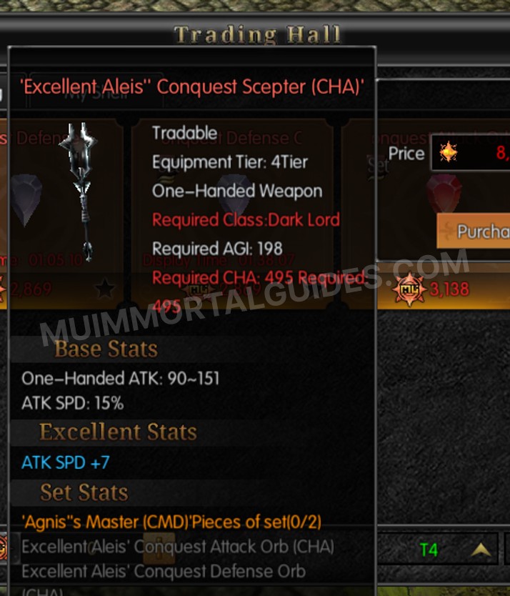 Screenshot of Excellent Aleis' Conquest Scepter (CHA)