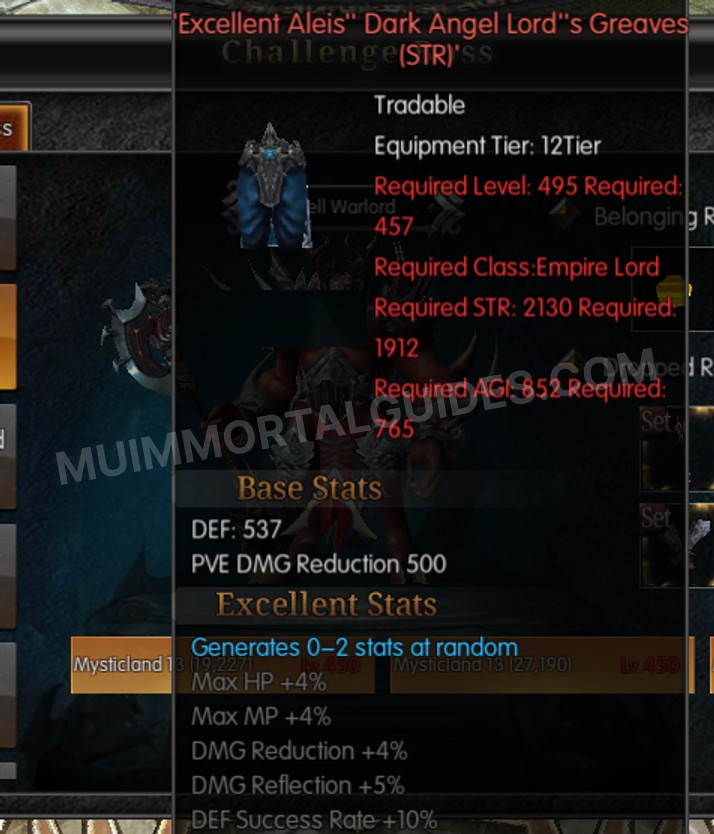 Screenshot of Excellent Aleis' Dark Angel Lord's Greaves (STR)