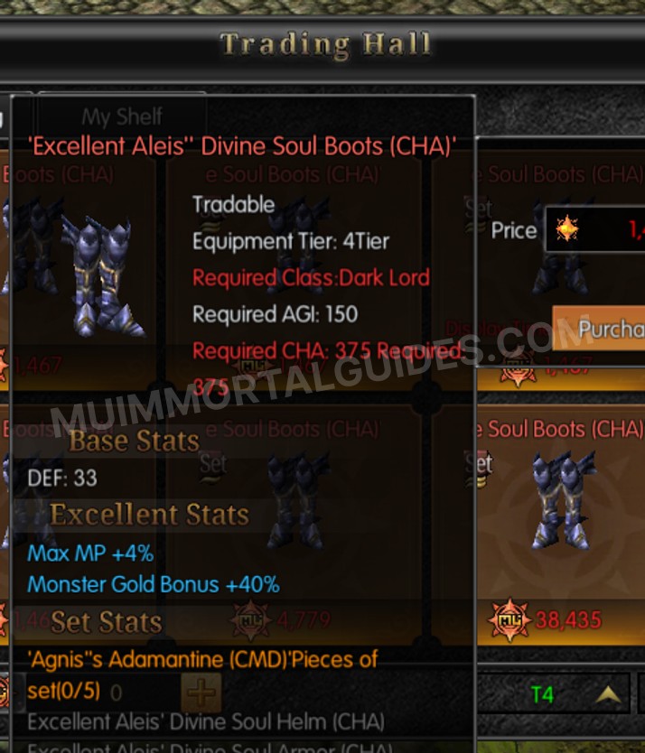 Screenshot of Excellent Aleis' Divine Soul Boots (CHA)