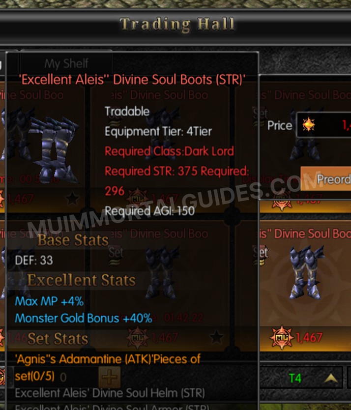 Screenshot of Excellent Aleis' Divine Soul Boots (STR)