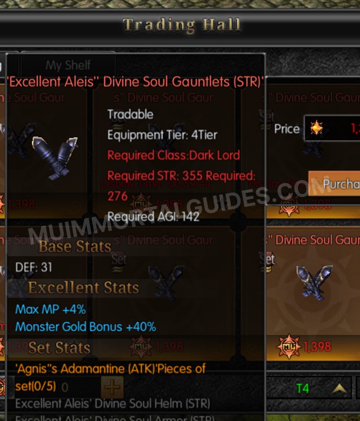Screenshot of Excellent Aleis' Divine Soul Gauntlets (STR)