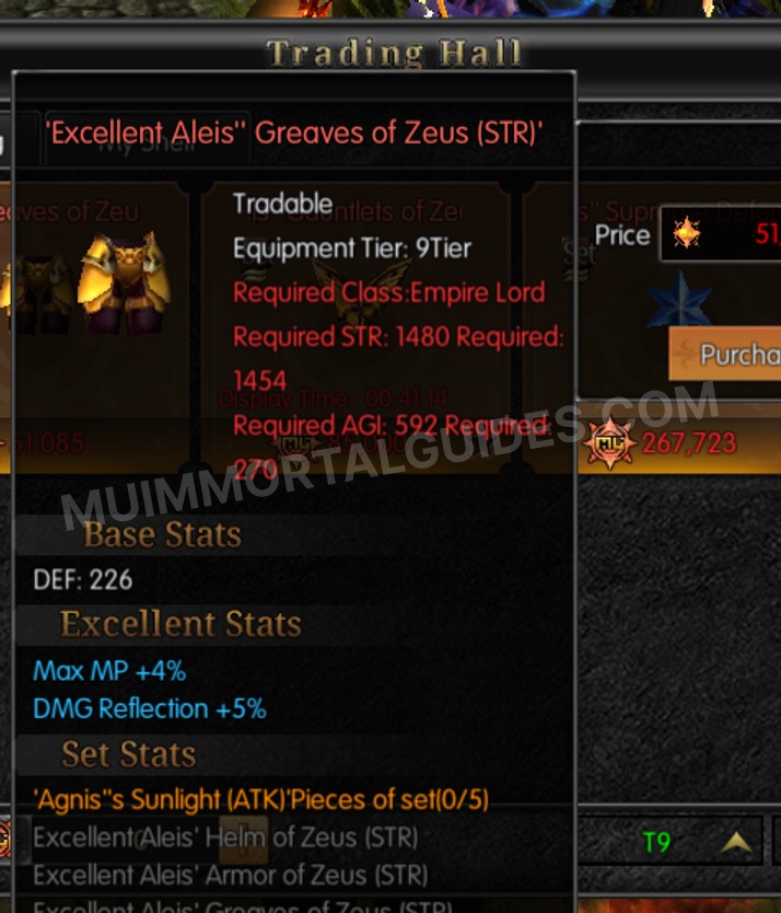 Screenshot of Excellent Aleis' Greaves of Zeus (STR)