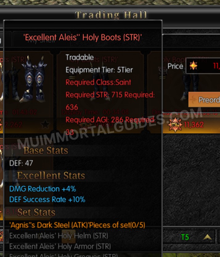 Screenshot of Excellent Aleis' Holy Boots (STR)