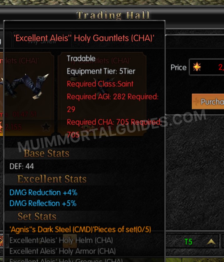 Screenshot of Excellent Aleis' Holy Gauntlets (CHA)