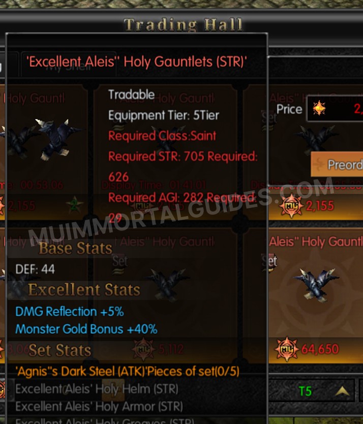Screenshot of Excellent Aleis' Holy Gauntlets (STR)
