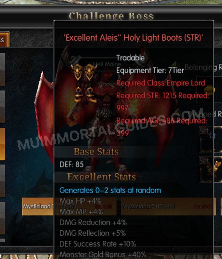 Screenshot of Excellent Aleis' Holy Light Boots (STR)
