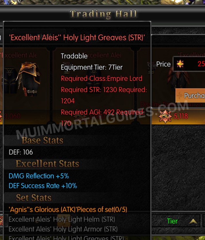 Screenshot of Excellent Aleis' Holy Light Greaves (STR)