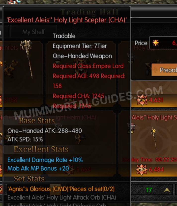 Screenshot of Excellent Aleis' Holy Light Scepter (CHA)