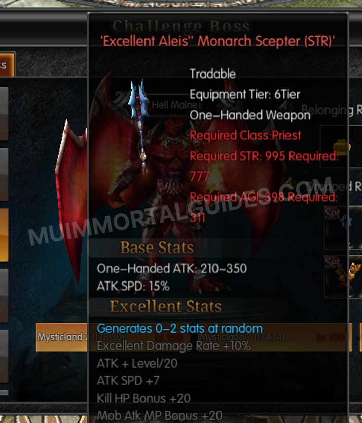 Screenshot of Excellent Aleis' Monarch Scepter (STR)
