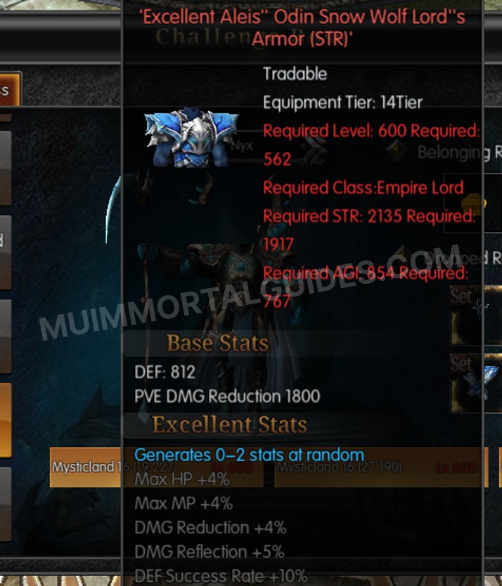 Screenshot of Excellent Aleis' Odin Snow Wolf Lord's Armor (STR)