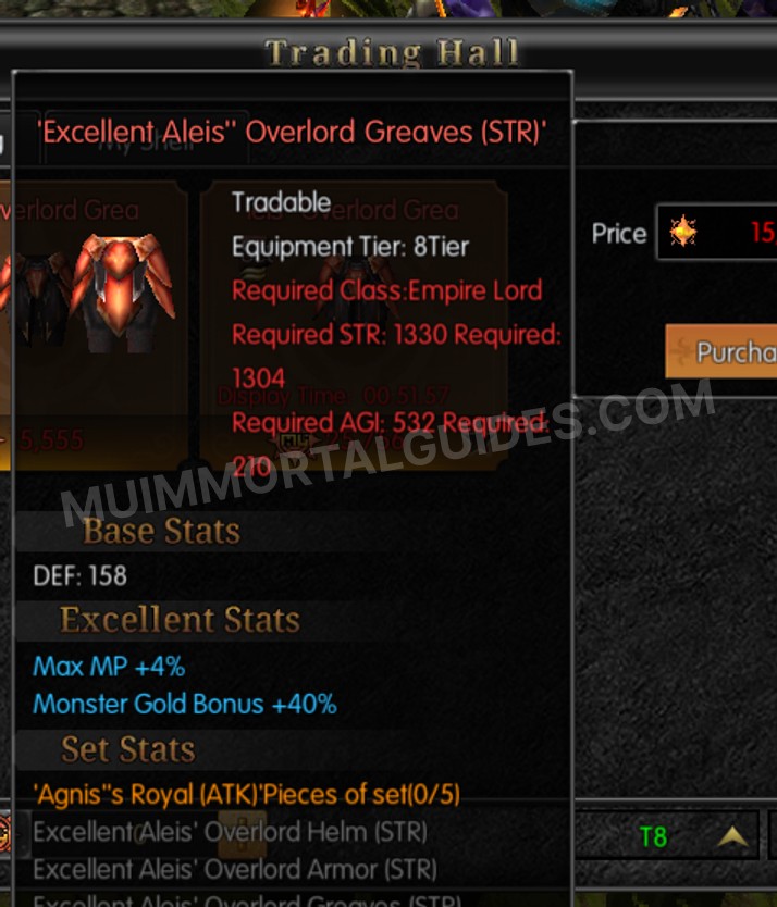 Screenshot of Excellent Aleis' Overlord Greaves (STR)