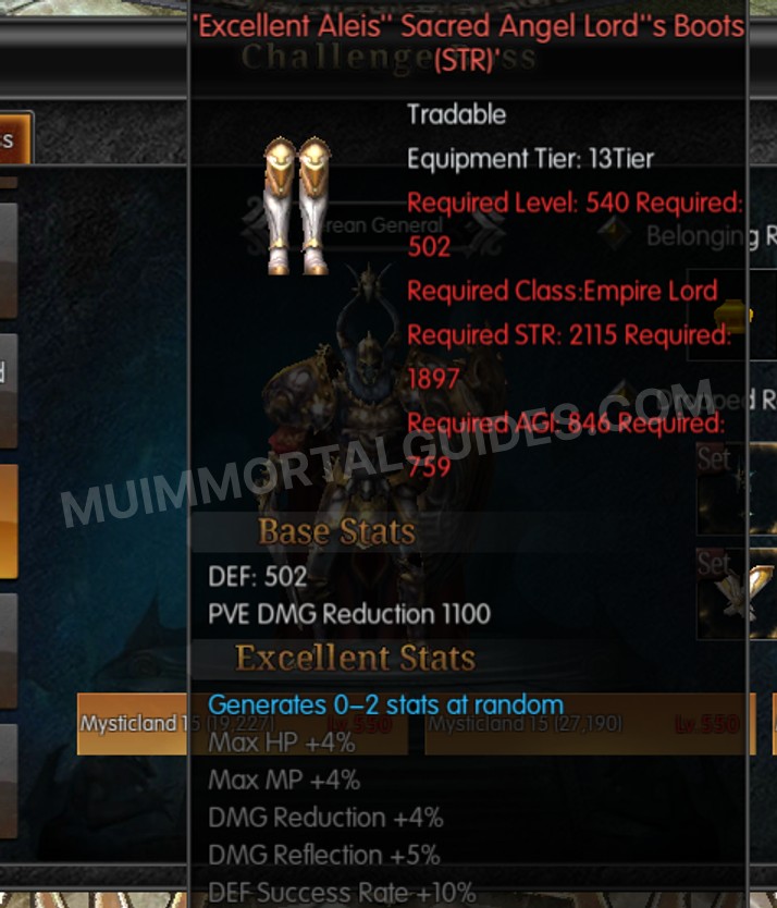 Screenshot of Excellent Aleis' Sacred Angel Lord's Boots (STR)