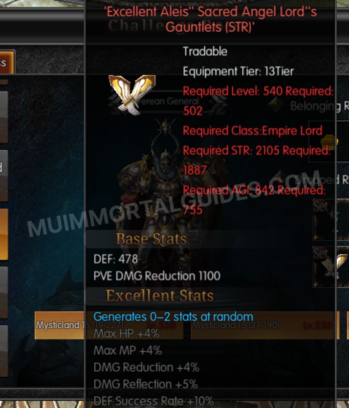 Screenshot of Excellent Aleis' Sacred Angel Lord's Gauntlets (STR)