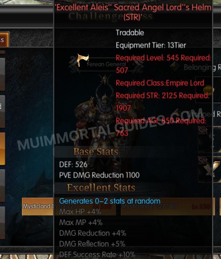 Screenshot of Excellent Aleis' Sacred Angel Lord's Helm (STR)