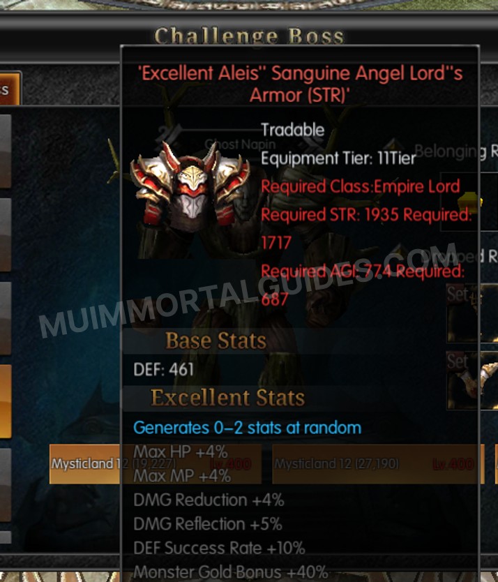 Screenshot of Excellent Aleis' Sanguine Angel Lord's Armor (STR)