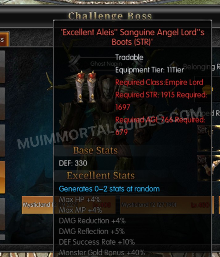 Screenshot of Excellent Aleis' Sanguine Angel Lord's Boots (STR)