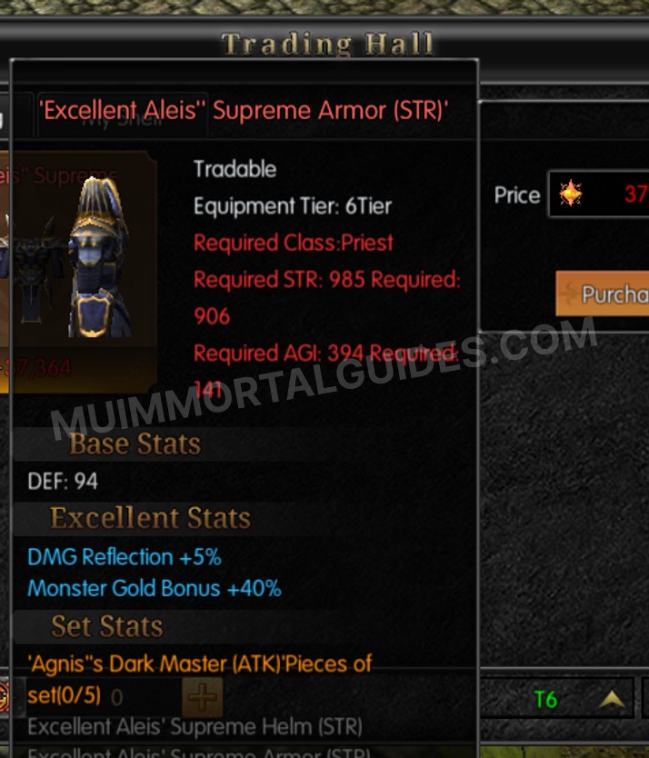 Screenshot of Excellent Aleis' Supreme Armor (STR)