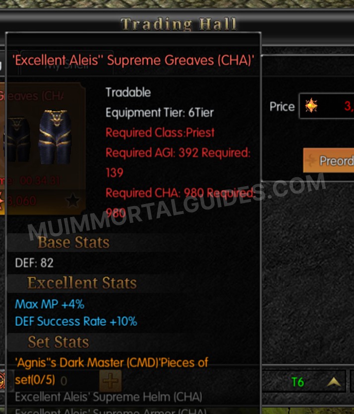 Screenshot of Excellent Aleis' Supreme Greaves (CHA)