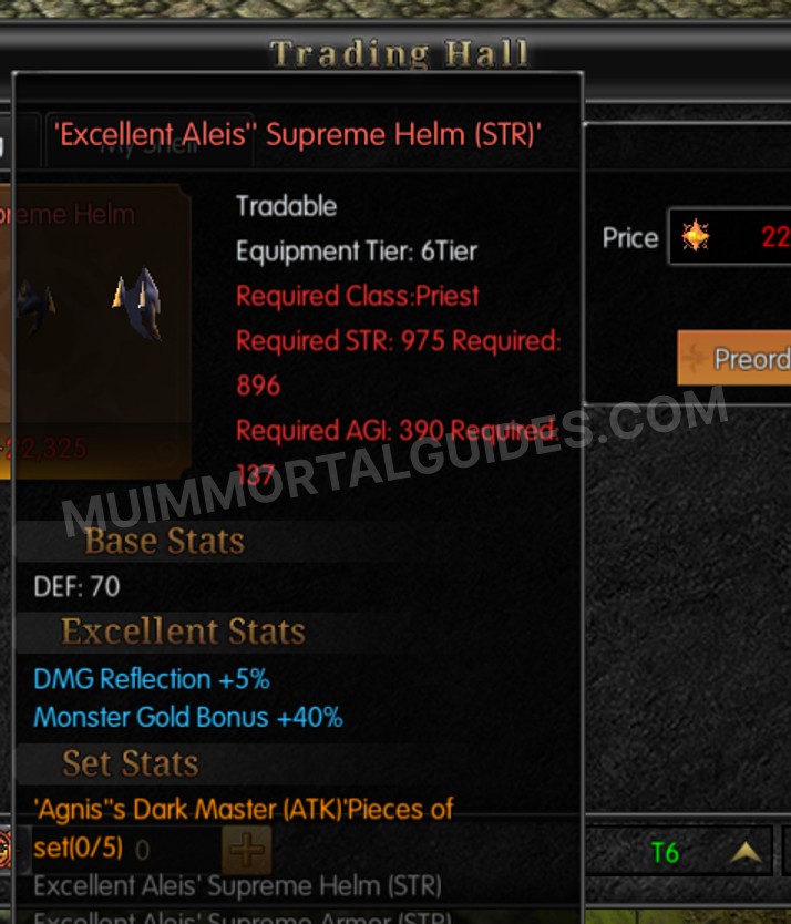 Screenshot of Excellent Aleis' Supreme Helm (STR)