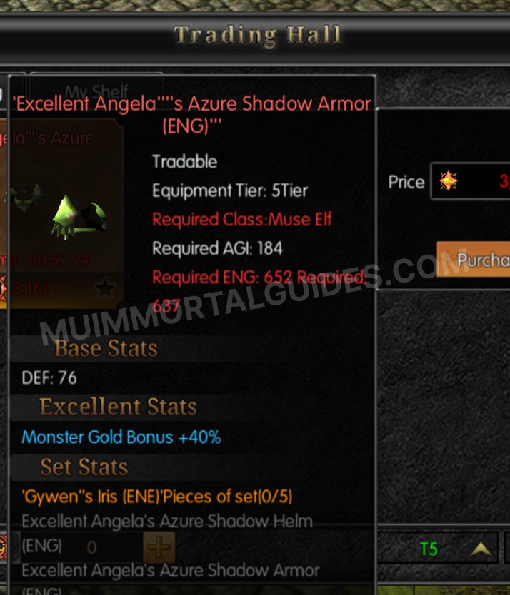 Screenshot of Excellent Angela's Azure Shadow Armor (ENG)