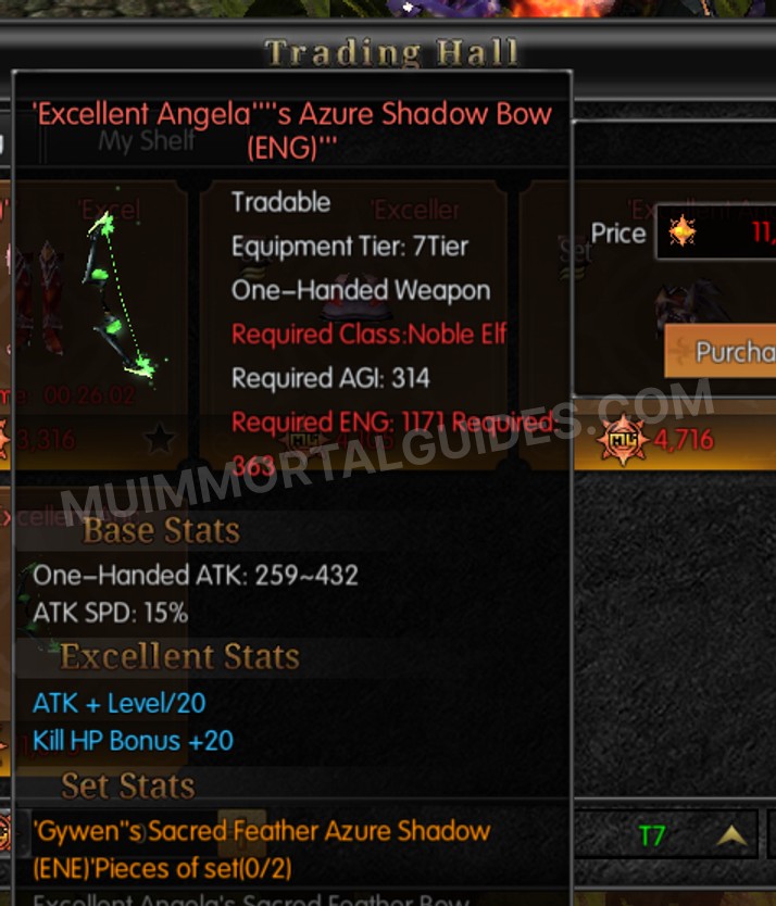 Screenshot of Excellent Angela's Azure Shadow Bow (ENG)