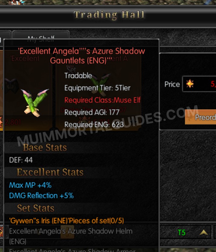 Screenshot of Excellent Angela's Azure Shadow Gauntlets (ENG)