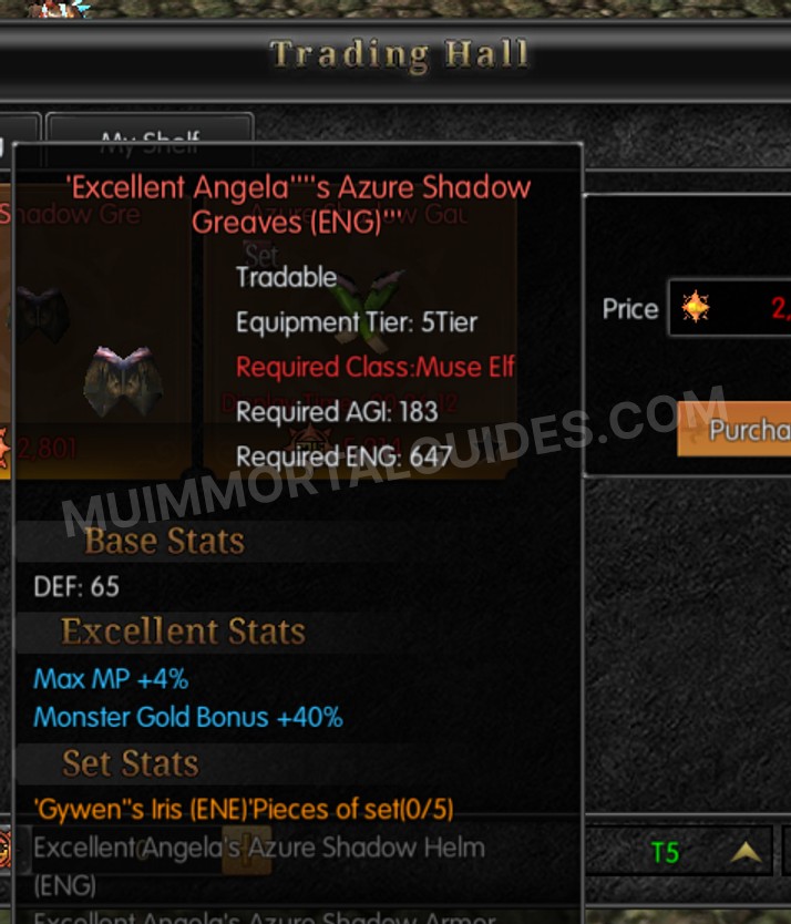Screenshot of Excellent Angela's Azure Shadow Greaves (ENG)