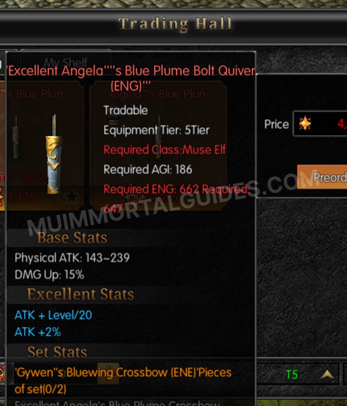 Screenshot of Excellent Angela's Blue Plume Bolt Quiver (ENG)