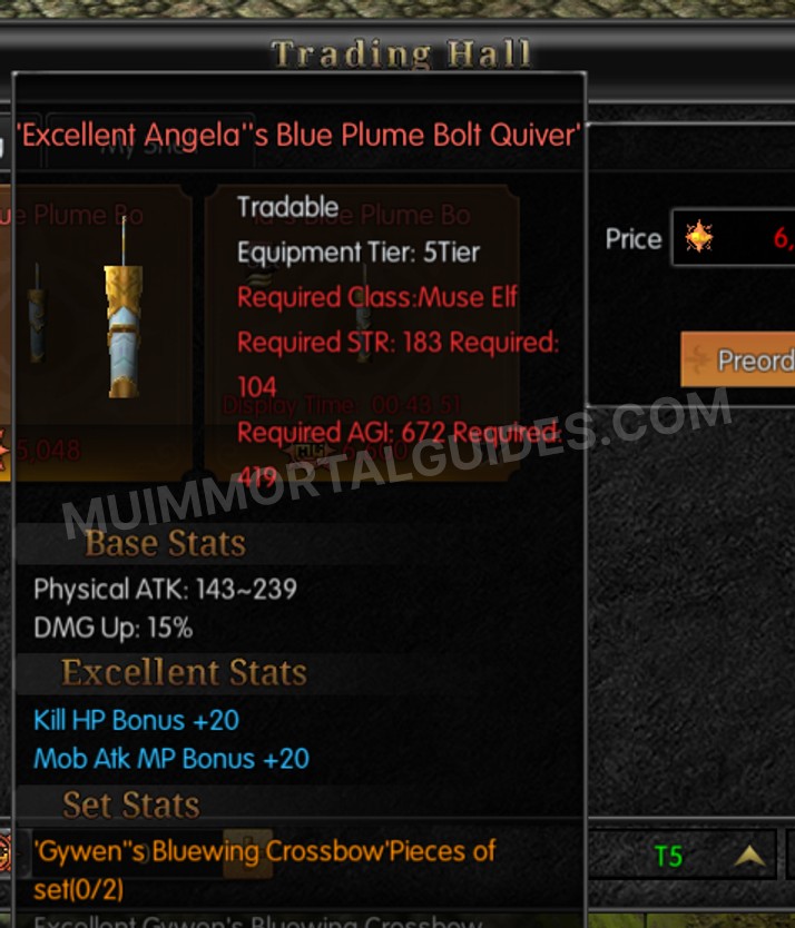 Screenshot of Excellent Angela's Blue Plume Bolt Quiver