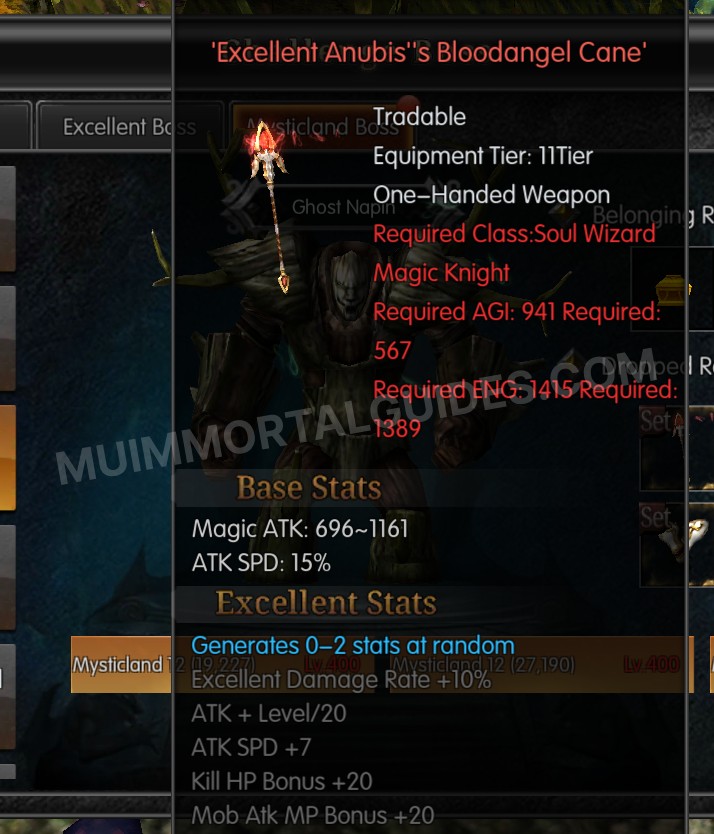 Screenshot of Excellent Anubis' Bloodangel Cane