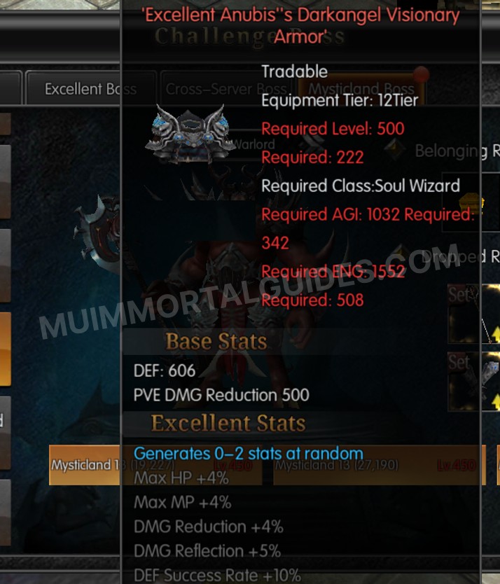 Screenshot of Excellent Anubis's Darkangel Visionary Armor