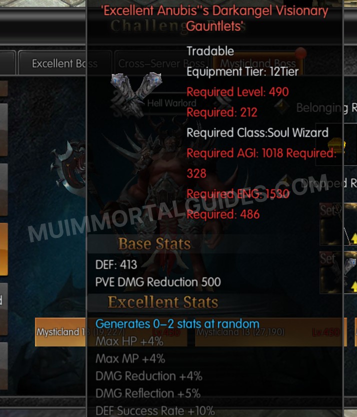 Screenshot of Excellent Anubis's Darkangel Visionary Gauntlets