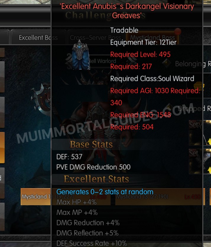 Screenshot of Excellent Anubis's Darkangel Visionary Greaves