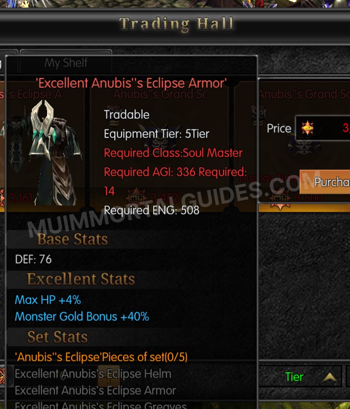 Screenshot of Excellent Anubis's Eclipse Armor