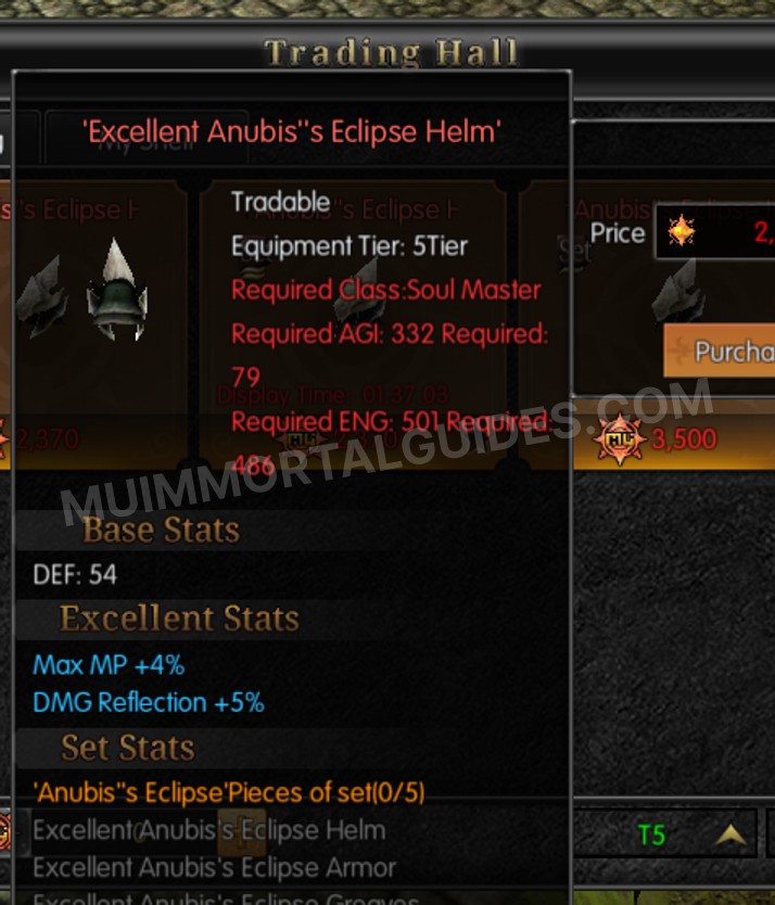 Screenshot of Excellent Anubis's Eclipse Helm