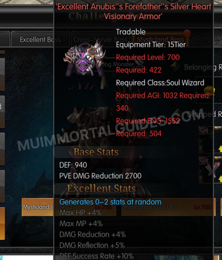 Screenshot of Excellent Anubis's Forefather's Silver Heart Visionary Armor