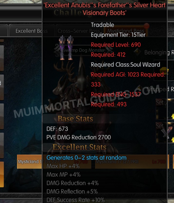 Screenshot of Excellent Anubis's Forefather's Silver Heart Visionary Boots