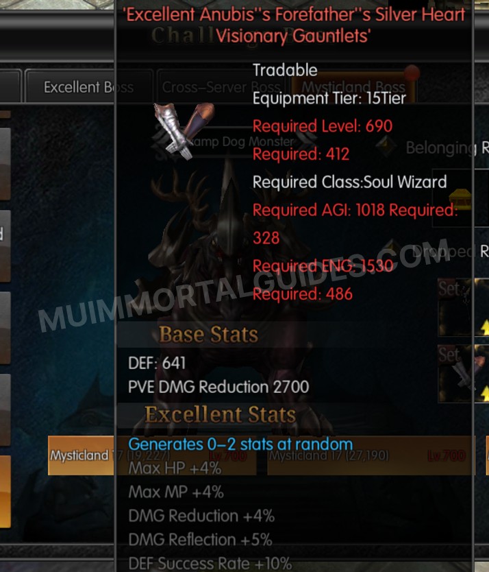 Screenshot of Excellent Anubis's Forefather's Silver Heart Visionary Gauntlets