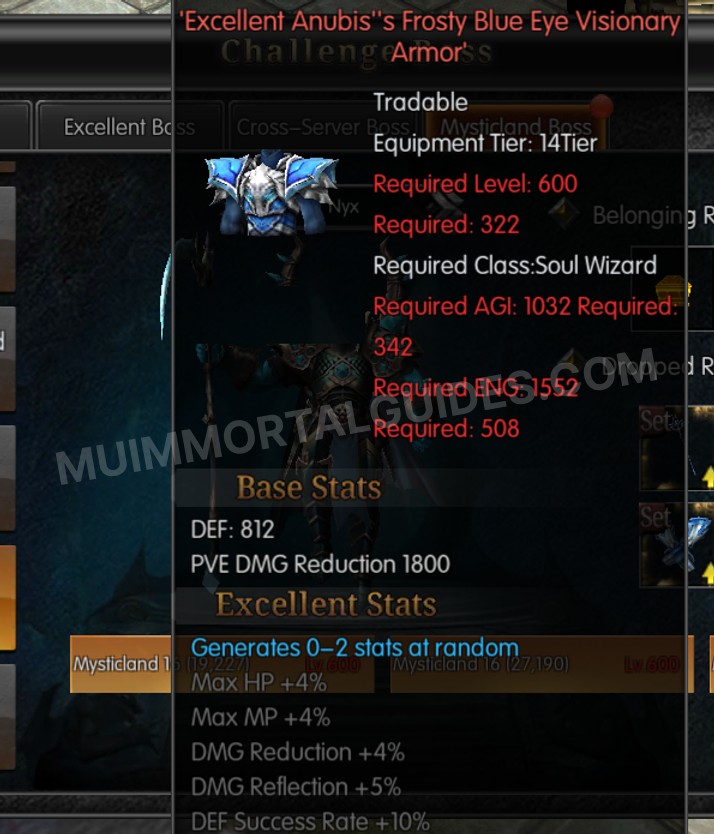 Screenshot of Excellent Anubis's Frosty Blue Eye Visionary Armor