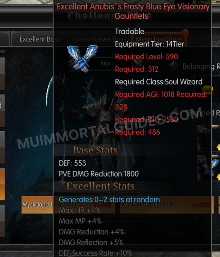 Screenshot of Excellent Anubis's Frosty Blue Eye Visionary Gauntlets