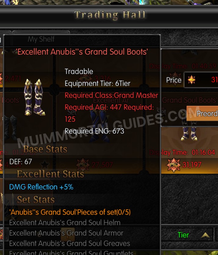 Screenshot of Excellent Anubis's Grand Soul Boots