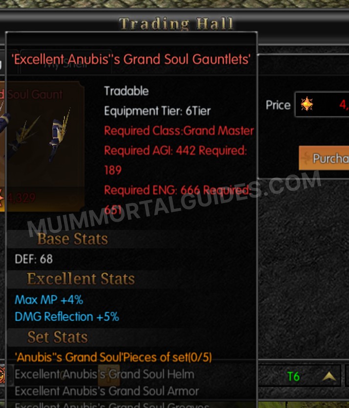 Screenshot of Excellent Anubis's Grand Soul Gauntlets