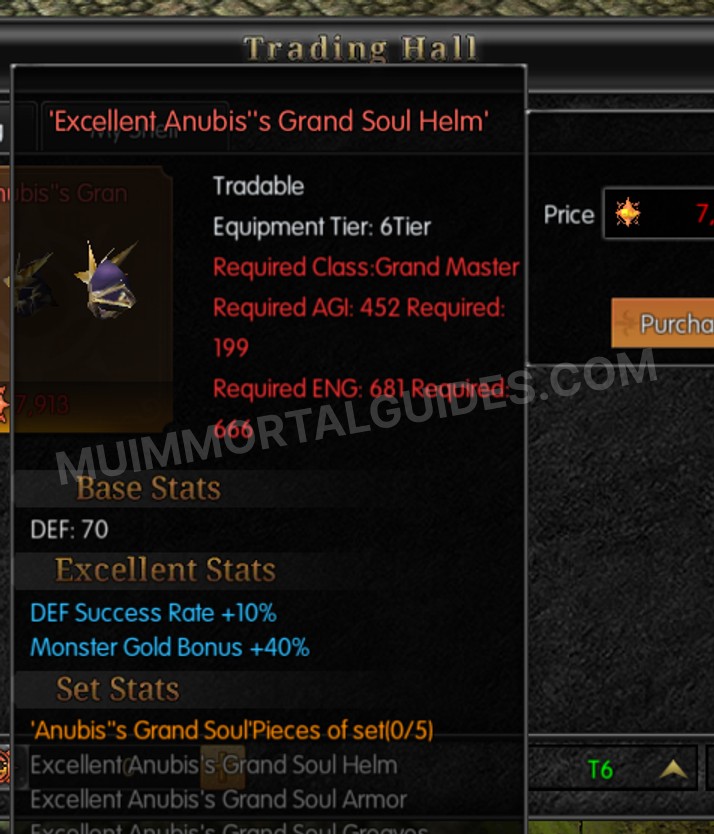 Screenshot of Excellent Anubis's Grand Soul Helm