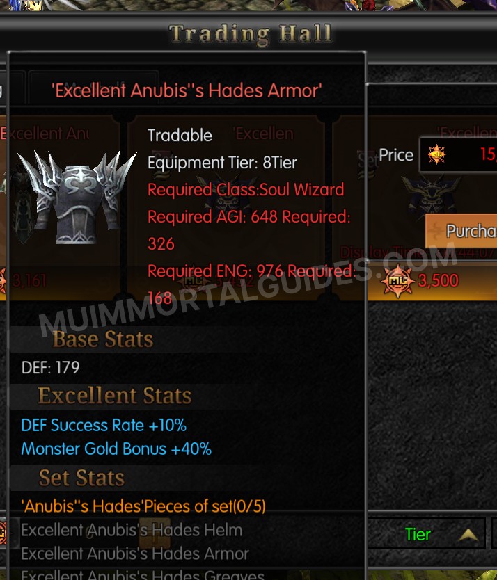 Screenshot of Excellent Anubis's Hades Armor