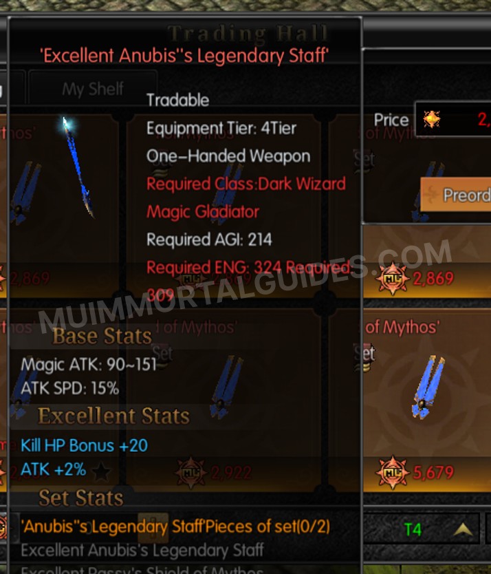 Screenshot of Excellent Anubis's Legendary Staff