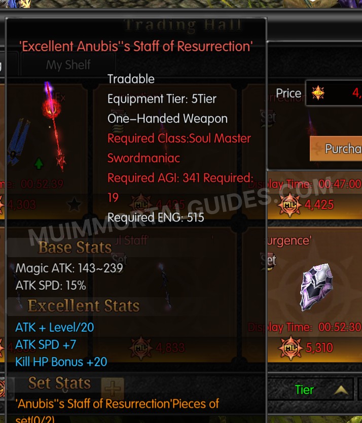 Screenshot of Excellent Anubis's Staff of Resurrection
