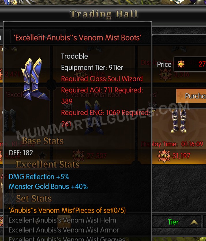 Screenshot of Excellent Anubis's Venom Mist Boots