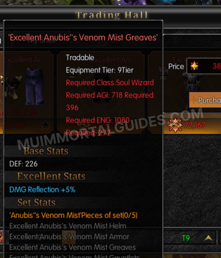 Screenshot of Excellent Anubis's Venom Mist Greaves