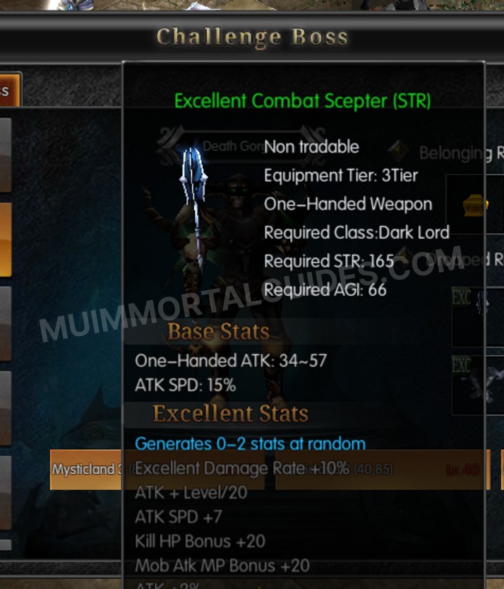 Screenshot of Excellent Combat Scepter (STR)