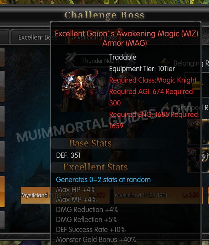 Screenshot of Excellent Gaion's Awakening Magic (WIZ) Armor (MAG)
